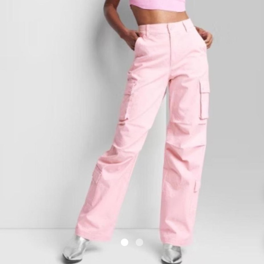 Wild Fable Light Pink Wide Leg Cargo Pants
